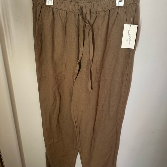 Universal Thread Light Brown Linen-Blend Drawstring Pants - Picture 4 of 7